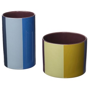 IKEA TESAMMANS vase/plant pot set of 2, multicolor, Ikea Outlet | 4986MBFLQ