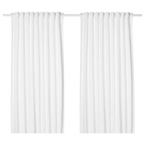 IKEA TIBAST Curtains, 1 pair, white, 57x98 in, Ikea Outlet | 9450ZEWOR