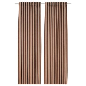 IKEA TIBAST room darkening curtains, 1 pair, 57x98 in Dark Red, Ikea Outlet | 1968FOHXR