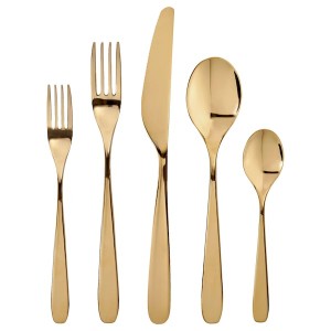 IKEA TILLAGD 20-piece flatware set Brass Color, Ikea Outlet | 7456FEBGP