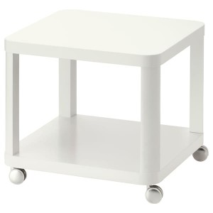 IKEA TINGBY Side table on casters, 19 5/8x19 5/8 in White, Ikea Outlet | 7389IJDTR