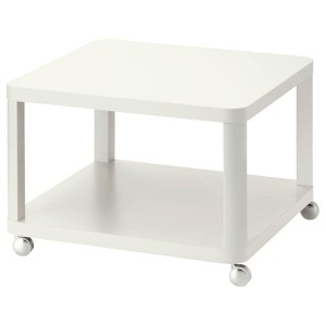 IKEA TINGBY Side table on casters, white, 25 1/4x25 1/4 in, Ikea Outlet | 2631MEXIZ