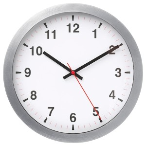 IKEA TJALLA wall clock, silver color, 11 in, Ikea Outlet | 7893QVZXG