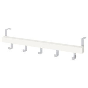 IKEA TJUSIG Wall/door rack with knobs, 23 ½ in White, Ikea Outlet | 2358XNPDS