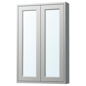IKEA TÄNNFORSEN mirror cabinet with doors, 24x6x37 in Light Gray, Ikea Outlet | 4387ZHMYV