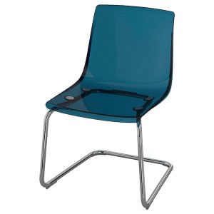 IKEA TOBIAS Chair, blue, chrome plated, Ikea Outlet | 0762HWCSN