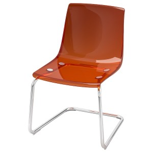 IKEA TOBIAS chair Brown / Red / Chrome Plated, Ikea Outlet | 0394PBCTE