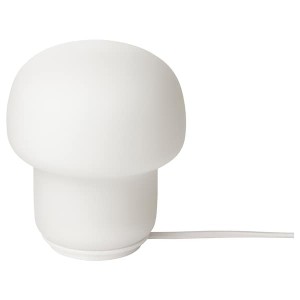 IKEA TOKABO Table lamp with LED bulb, glass opal, Ikea Outlet | 0187ITGVO
