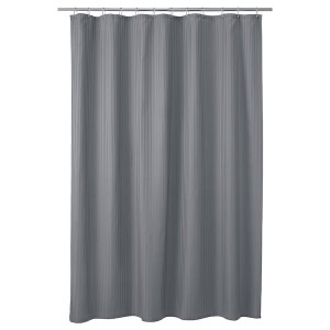 IKEA TOLFSEN shower curtain, 71x71 in Dark Gray / Sateen Stripe, Ikea Outlet | 1967YRGPV