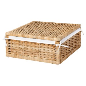 IKEA TOLKNING basket, handmade rattan, 19 ¾x17x7 ½ in Handmade Rattan, Ikea Outlet | 3964MNQZG