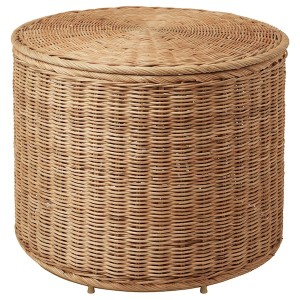 IKEA TOLKNING ottoman with storage, handmade rattan, Ikea Outlet | 0951PGDJX
