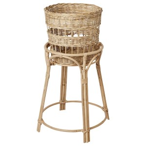 IKEA TOLKNING plant stand, handmade rattan, 26 in, Ikea Outlet | 9617HKDTQ