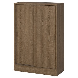 IKEA TONSTAD cabinet with sliding doors, 32 1/8x14 5/8x47 1/4 in Brown Stained Oak Veneer, Ikea Outlet | 6089XBLWS