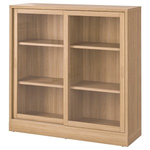 IKEA TONSTAD cabinet with sliding glass doors, 47 1/2x14 5/8x47 1/4 in Oak Veneer, Ikea Outlet | 2504ESAMQ