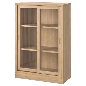 IKEA TONSTAD cabinet with sliding glass doors, 32 1/8x14 5/8x47 1/4 in Oak Veneer, Ikea Outlet | 7590VZMGR