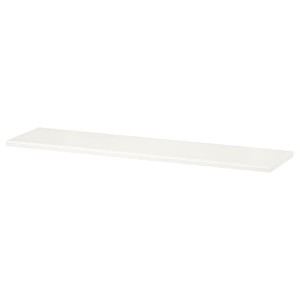 IKEA TRANHULT shelf, 47 1/4x11 3/4 in White Stained Aspen, Ikea Outlet | 5741LZMTC