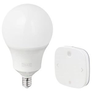 IKEA TRÅDFRI / STYRBAR starter kit, smart wireless dimmable/color and white spectrum globe, E12, Ikea Outlet | 7902PTEBF