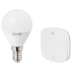 IKEA TRÅDFRI / STYRBAR starter kit, smart wireless dimmable/white spectrum globe, P45 E12, Ikea Outlet | 5194TDHJK