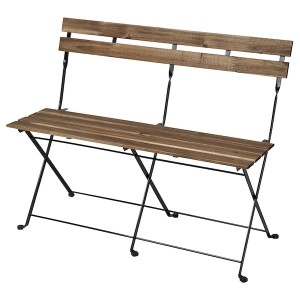 IKEA TÄRNÖ bench, outdoor, foldable black/light brown stained, Ikea Outlet | 1509VLAFC