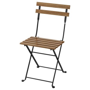 IKEA TÄRNÖ chair, outdoor, foldable Black / Light Brown Stained, Ikea Outlet | 8062SGONH