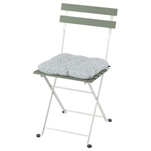 IKEA TÄRNÖ chair, outdoor, foldable White / Green / Klösan Blue, Ikea Outlet | 7342XNUOF