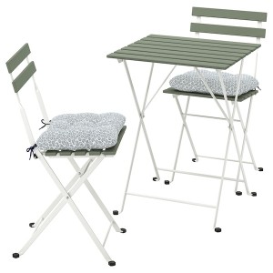 IKEA TÄRNÖ table+2 chairs, outdoor White / Green / Klösan Blue, Ikea Outlet | 7894XQELP