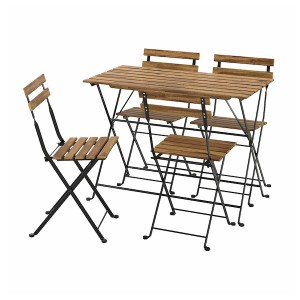 IKEA TÄRNÖ table and 4 chairs, outdoor Black / Light Brown Stained, Ikea Outlet | 0819ARIWO