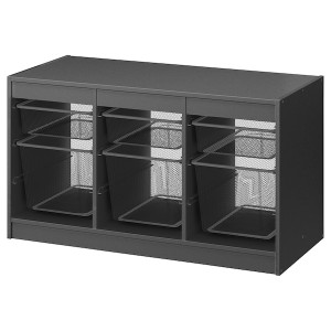 IKEA TROFAST storage combination with boxes, 39x17 3/8x22 in Gray / Dark Gray, Ikea Outlet | 1054LOCSB