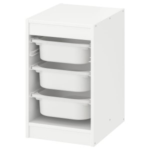 IKEA TROFAST storage combination with boxes, 13 3/8x17 3/8x22 in White / White, Ikea Outlet | 8620GILKO