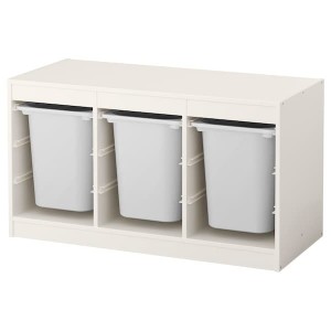 IKEA TROFAST storage combination with boxes, 39x17 3/8x22 in White / White, Ikea Outlet | 0145DWMVG