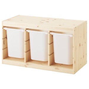 IKEA TROFAST storage combination with boxes, 36 5/8x17 3/8x20 1/2 in Light White Stained Pine / White, Ikea Outlet | 2409EYMCA
