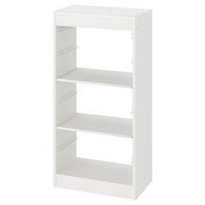 IKEA TROFAST storage combination with shelves, white, 18 1/8x11 3/4x37 in, Ikea Outlet | 5279TGMRQ