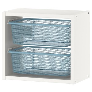 IKEA TROFAST wall storage, 13 3/8x8 1/4x11 3/4 in White / Gray / Blue, Ikea Outlet | 0216WXRIK