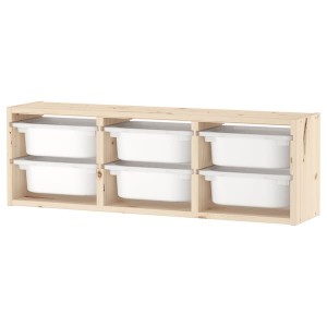 IKEA TROFAST wall storage, 36 5/8x8 1/4x11 3/4 in Light White Stained Pine / White, Ikea Outlet | 1423ZYSLR