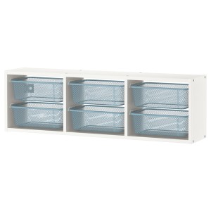 IKEA TROFAST wall storage, 39x8 1/4x11 3/4 in White / Gray / Blue, Ikea Outlet | 2480VSELN
