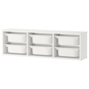 IKEA TROFAST wall storage, 39x8 ¼x11 ¾ in White / White, Ikea Outlet | 3678KDHQP