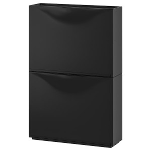IKEA TRONES shoe/storage cabinet, black, 20 1/2x7 1/8x15 3/8 in, 2 pack, Ikea Outlet | 2163QBLNE