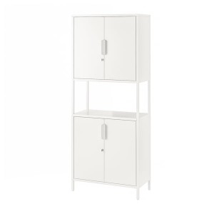 IKEA TROTTEN cabinet with doors, 27 1/2x13 3/4x68 1/8 in White, Ikea Outlet | 9258ZJLSA