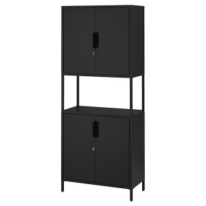 IKEA TROTTEN cabinet with doors, 27 1/2x13 3/4x68 1/8 in Anthracite, Ikea Outlet | 5308VBLCG