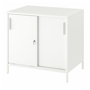 IKEA TROTTEN cabinet with sliding doors, 31 1/2x21 5/8x29 1/2 in White, Ikea Outlet | 0934STVEN