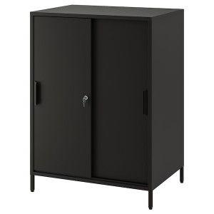 IKEA TROTTEN cabinet with sliding doors, 31 1/2x21 5/8x43 1/4 in Anthracite, Ikea Outlet | 8013AOHGY