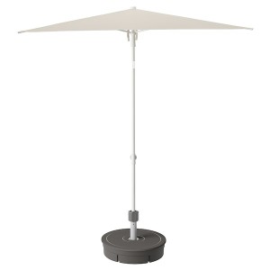 IKEA TVETÖ umbrella, gray-beige white/Grytö gray, 70 7/8 in, Ikea Outlet | 5176OPLDM
