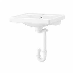 IKEA TVÄLLEN sink with water trap, 19 5/8x19 1/8 in White, Ikea Outlet | 5374AIGLM