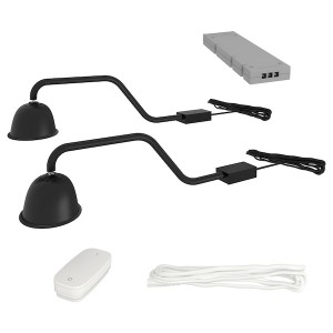 IKEA TVÄRDRAG / TRÅDFRI lighting kit Black, Ikea Outlet | 6735AKZTN