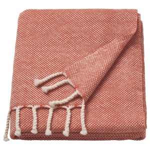 IKEA ULLTISTEL throw, red-brown/white, 51x67 in, Ikea Outlet | 7826PDQCY