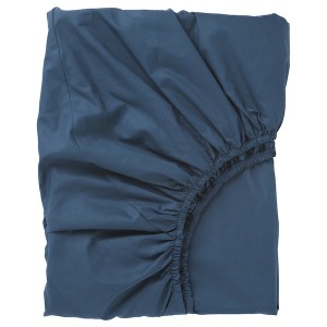 IKEA ULLVIDE fitted sheet, Full/Double Dark Blue, Ikea Outlet | 8460BSWNM