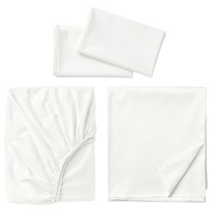 IKEA ULLVIDE sheet set, Full/Double White, Ikea Outlet | 9701OWXND