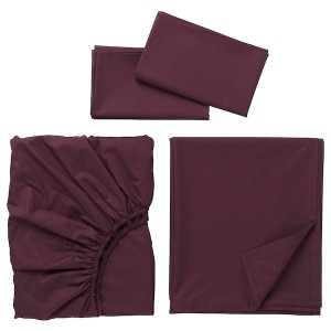 IKEA ULLVIDE sheet set, King Deep Red, Ikea Outlet | 3725DYBGW