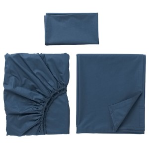 IKEA ULLVIDE sheet set, Twin Dark Blue, Ikea Outlet | 9465GBXHP