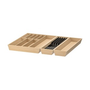 IKEA UPPDATERA flatware+utsl trays/tray/knife rck, anthracite/light bamboo, 26x19 1/2 in, Ikea Outlet | 5628YUJTP